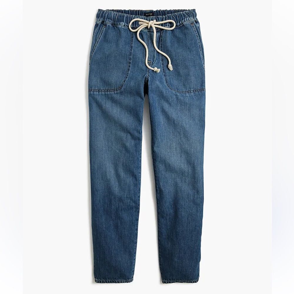 J. Crew Blue Denim Drawstring pants with elastic size 31